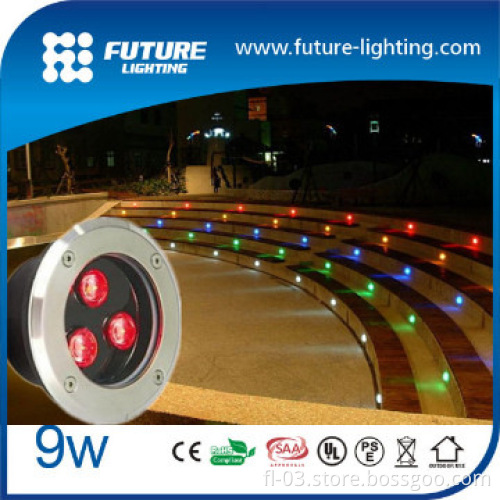 CE RoHS 3 years warranty outdoor 9w LED underground light fixture